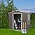 6ft x 5ft Outdoor Metal Storage Shed with Window, Sturdy Aluminum Frame, Gray, Sliding Doors, and Complete Assembly Kit