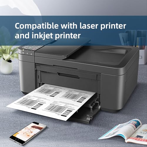 Image of 500 Sheets 3000 Pcs 3-1 /3 x 4 6 Up Shipping Address Labels for Laser & Inkjet Printers, 3-1 /3 inch x 4 inch 6 per Sheet Shipping Mailing Stickers, 6 Labels per Page