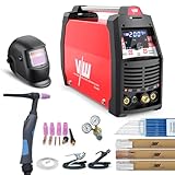 Saldatrice TIG/MMA 200A Kit Completo - London 2400, con Elmetto Saldatura, Pulse AC/DC, per Alluminio, Acciaio Inox e Lavori Professionali - VECTOR WELDING