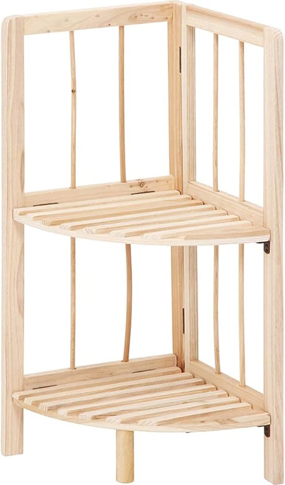 Amazon｜コーナーラック 2段 6個セット 木製 シェルフ 観葉植物 玄関