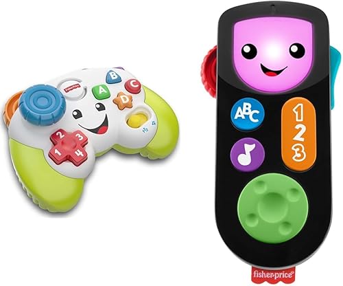 Miniatura 1 de Fisher-Price Juguete para bebé con control de videojuegos de simulación con luces de música y canciones de aprendizaje y ríe y aprende a remitir y