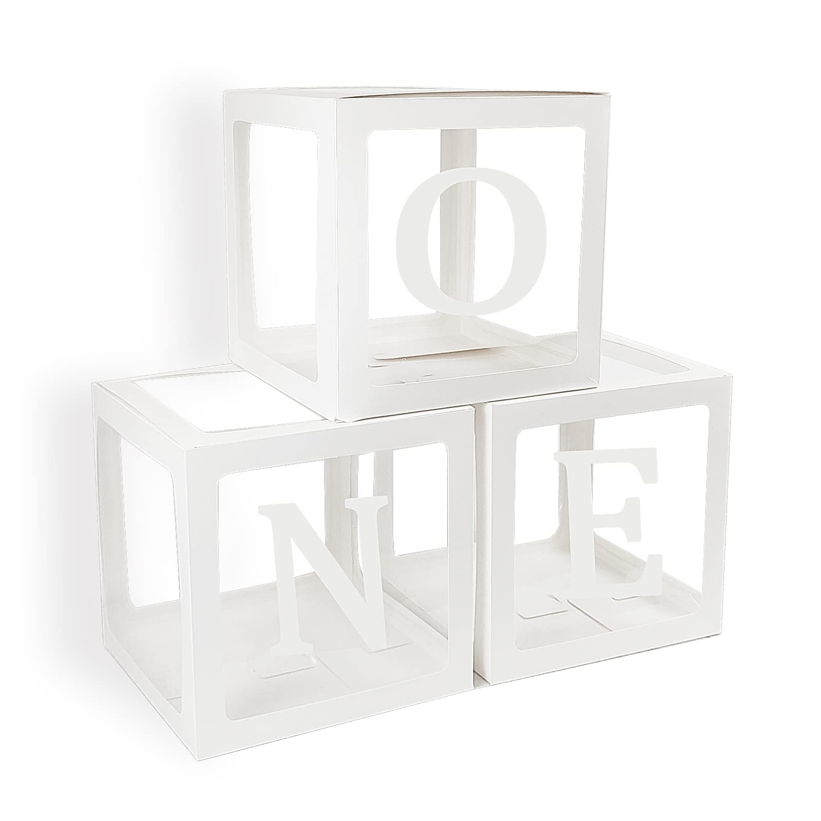 One Boxes for 1st Birthday Boys - 3pcs "ONE" Birthday Balloon Boxes with Letters, Frist 1st Birthdays Decorations for Boys & Girls Number 1 Boxes for Birthdays Decorations One Year Old Party Supplies