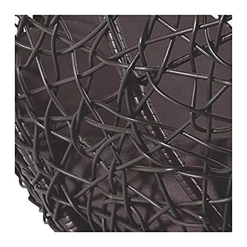 Image of Universal Furniture Rattan and Wicker Hanging Swing Chair with Stand (Black and Red)