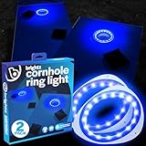 Brightz Cornhole Ring Lights 2-Pack - LED Cornhole Set Lights for Hole and Board - Outdoor & Backyard Games (Blue)