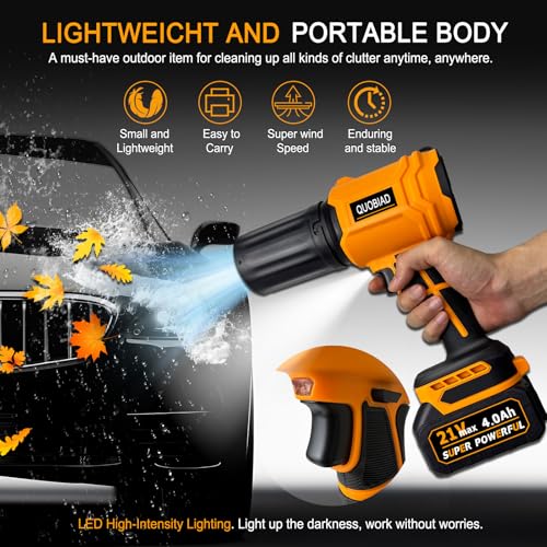Image of Leaf Blower Cordless,Handheld Leaf Blower with 2x4.0Ah Batteries