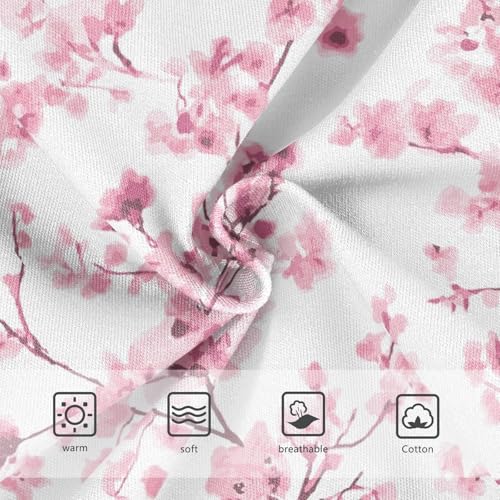 Wusikd Cherry Blossom Girls' Underwear Cotton Sakura Girls Briefs Soft Toddler Underwear 8T3