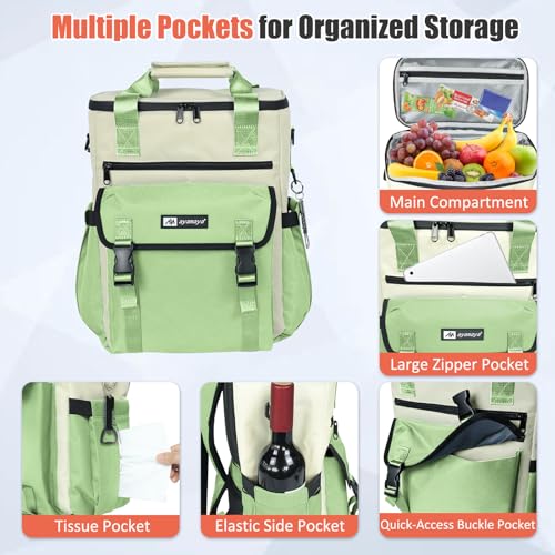 Image of Backpack Cooler for Women, AYAMAYA Stylish 35 Cans Leakproof Soft Cooler Backpack, Waterproof Insulated Lunchbox Shoulder Bag Keeps Cold for Up to 18 Hours for Camping, Beach, Work, Picnic, Travel