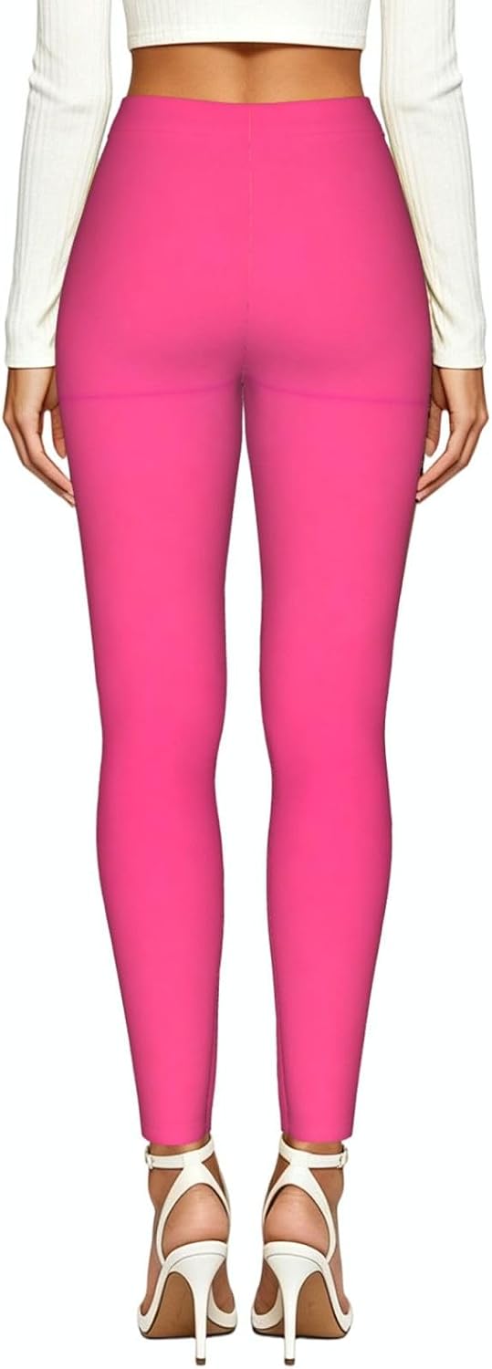 Pink Stretch Leggings,Opaque Printed Elasticity Pants for Workout | Tummy control,Comfortable and breathable,Not tie your legs tightly