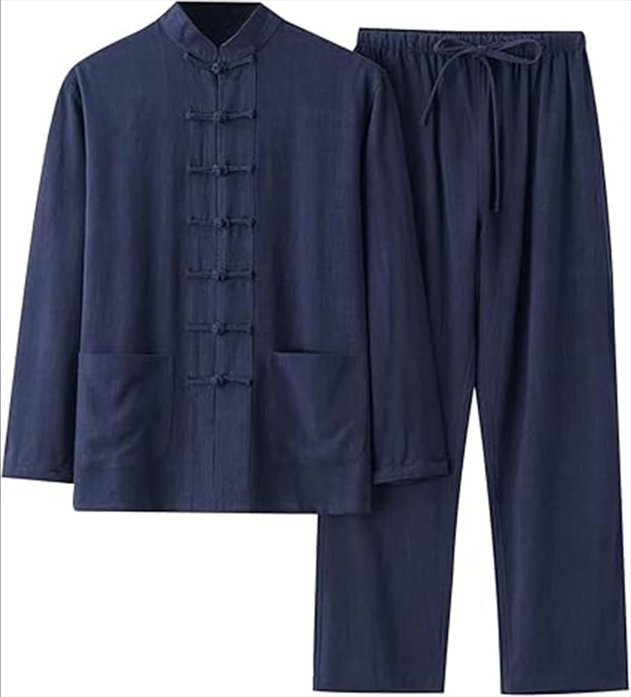 004,L,Conjunto De Ropa De Kung Fu Unisex para Artes Marciales. Ropa De Práctica De Tai Chi Unisex, Camisetas Y Pantalones De Manga Larga para Principiantes