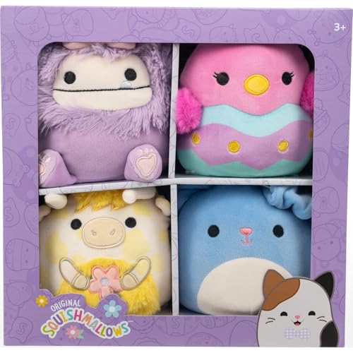 Squishmallows Original Easter 4-Pack – Official Jazwares Plush Box Set (Little)
