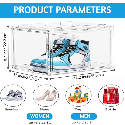 Image of Portable Plastic Shoe Rack Organizer with Door, Shoe Storage Cabinet Adjustable Shoe Storage Organizer Stackable Shelf (Transparent, 1 pcs)
