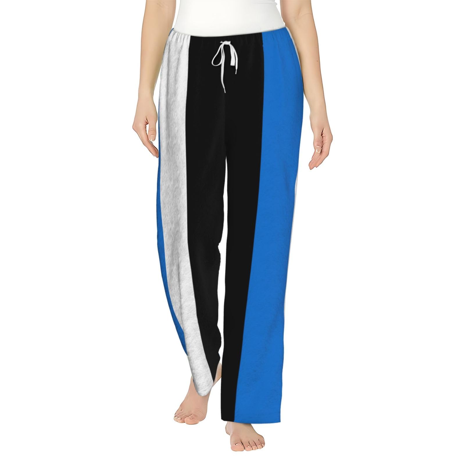 Flanell-Pyjamahose für Damen, Motiv: Flagge Estlands, warm, bequem, für Urlaub, Weihnachten