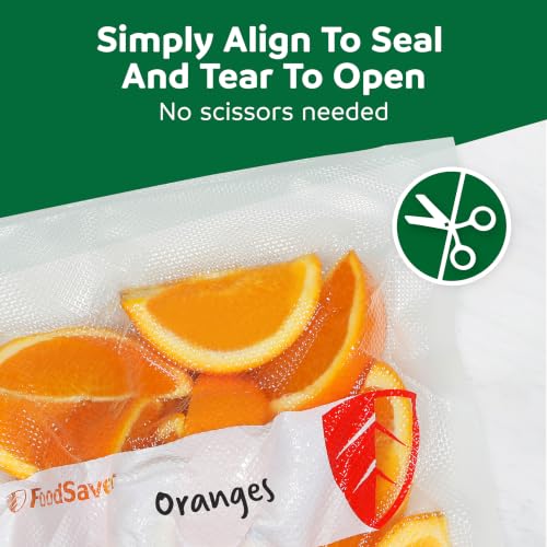 Image of FoodSaver Quart Vacuum Seal Bags, 130 Count Pre-Cut BPA-Free Storage Bags, Align to Seal & Tear to Open for Food Storage, Sous Vide, and Meal Prep