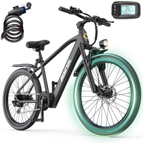 Aairsk Bicicleta Electrica Adultos 26', Autonomía 65km (Pedal-Asistido) y Velocidad 25 km/h, Bicicletas Electricas Montaña Batería 36V10Ah y Cambio...