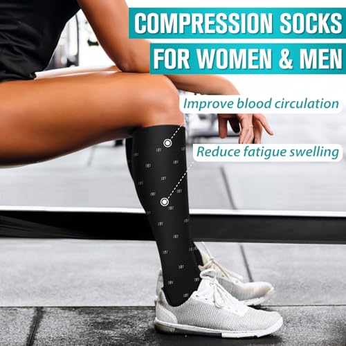 Image of Copper Compression Socks for Women & Men (6 pairs) - Best Support for Nurses, Running, Hiking, Recovery