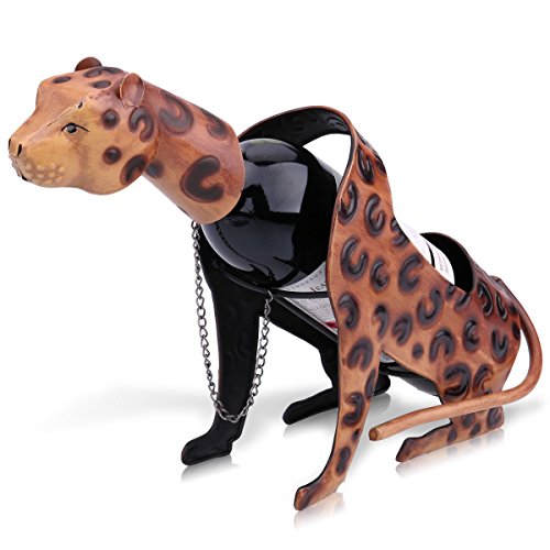 Sangmei Leopard Wine Shelf Leopard Wine Shelf Escultura de metal Escultura prática Decoração para ca