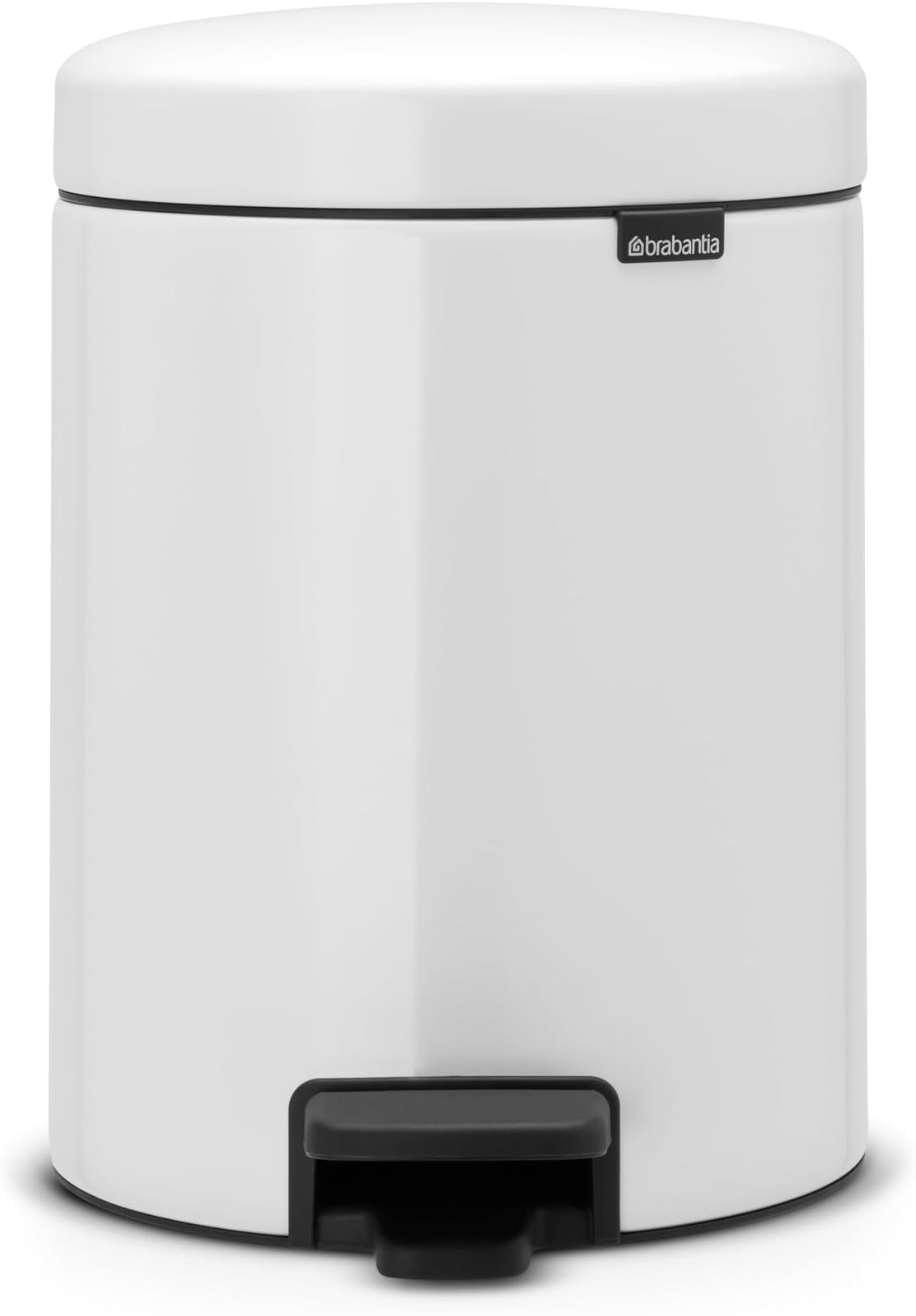 Brabantia Pedal Bin Newicon With Plastic Inner Bucket, 5 Litre - White