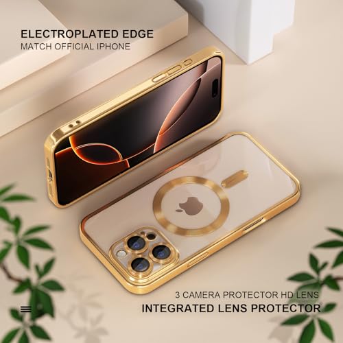 Image of Misea Magnetic for iPhone 16 Pro Case Compatible with MagSafe Gold