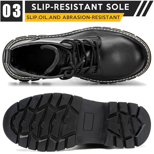Steel Toe Boots for Women Men, Waterproof Lightweight Safety Work Boots Durability Composite toe Construction Shoes with 6"4