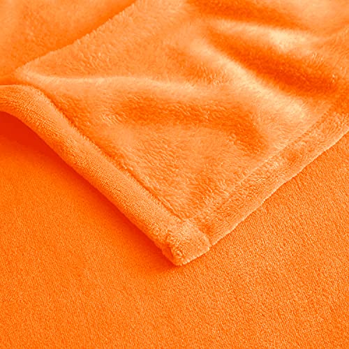 Exq Home Fleece Blanket Orange Throw Blanket For Couch Or Bed - Microfiber Fuzzy Flannel Blanket For Adults Or Kids #TOP5