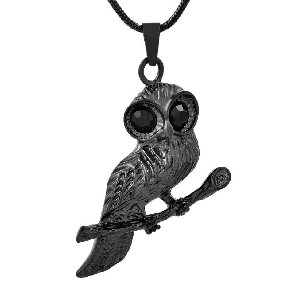 SexyGF Cremation Necklace for Ashes Keepsake Necklace Pendant Chain Stainless Steel Inlay Crystal Eye Owl Cremation Memorial Pendant for Ashes Urn Keepsake Necklace for Jewelry-J