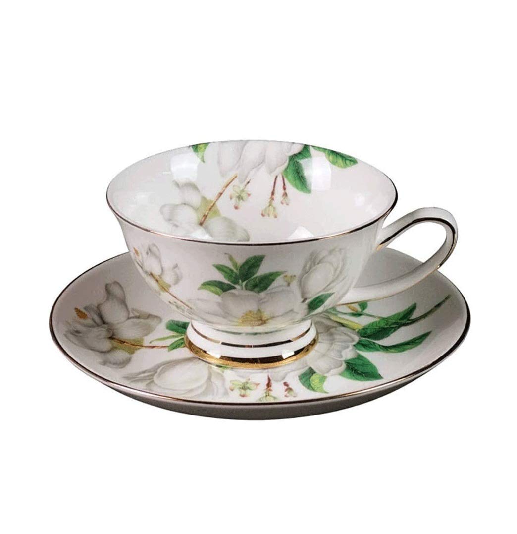 Tazze Cappuccino con piattini, Grandi Tazze Espresso, Tazze di caffè in Porcellana e piattini per Americano, Latte, Cafe Mocha e tè, Tazza di caffè in Porcellana (Color : A)