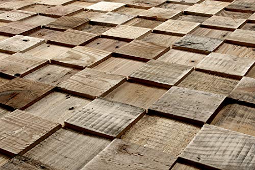 Timberwall - Reclaimed Collection Cube - DIY Wood Wall Panels - Solid Salvaged and Upcycled Wood - Nails and Staples Application - 8.2 Sq Ft