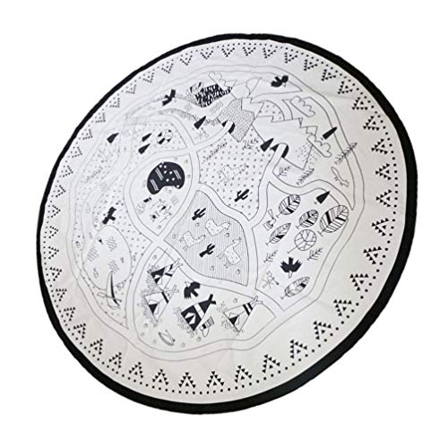 NUOBESTY Ronde Vloerkleed Baby Kids Play Game Mat Kruipende Mat Kinderen Vloer Speelkleed Speelgoed Opslag Mat 135Cm - Afbeelding 3