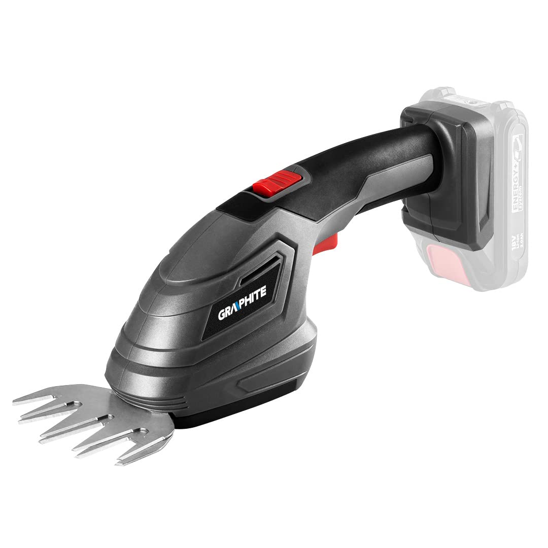 GRAPHITE Cortacésped 3 en 1 para arbustos, setos y corrección de bordes de césped, sin batería de iones de litio de 18 V, cortacésped, cortasetos y tridente, accesorio de 3/8 pulgadas, peso 1,83 kg