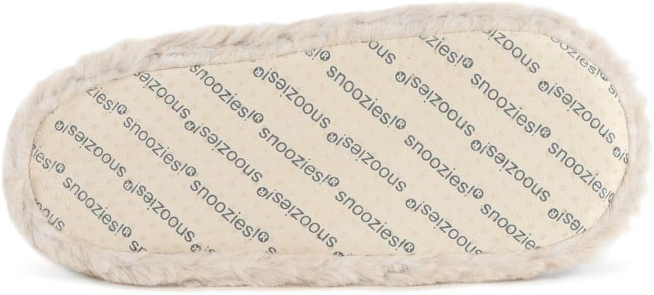 Snoozies Teddy Bear Faux Fur House Slippers for Women with Memory Foam Insole, Sherpa-Lined Slipper Socks Non-Skid - Image 6