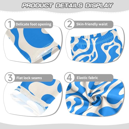 Wavy Liquid Shapes Girls Leggings,Workout Leggings for Girls Toddler Athletic Leggings Size for 3-10T3