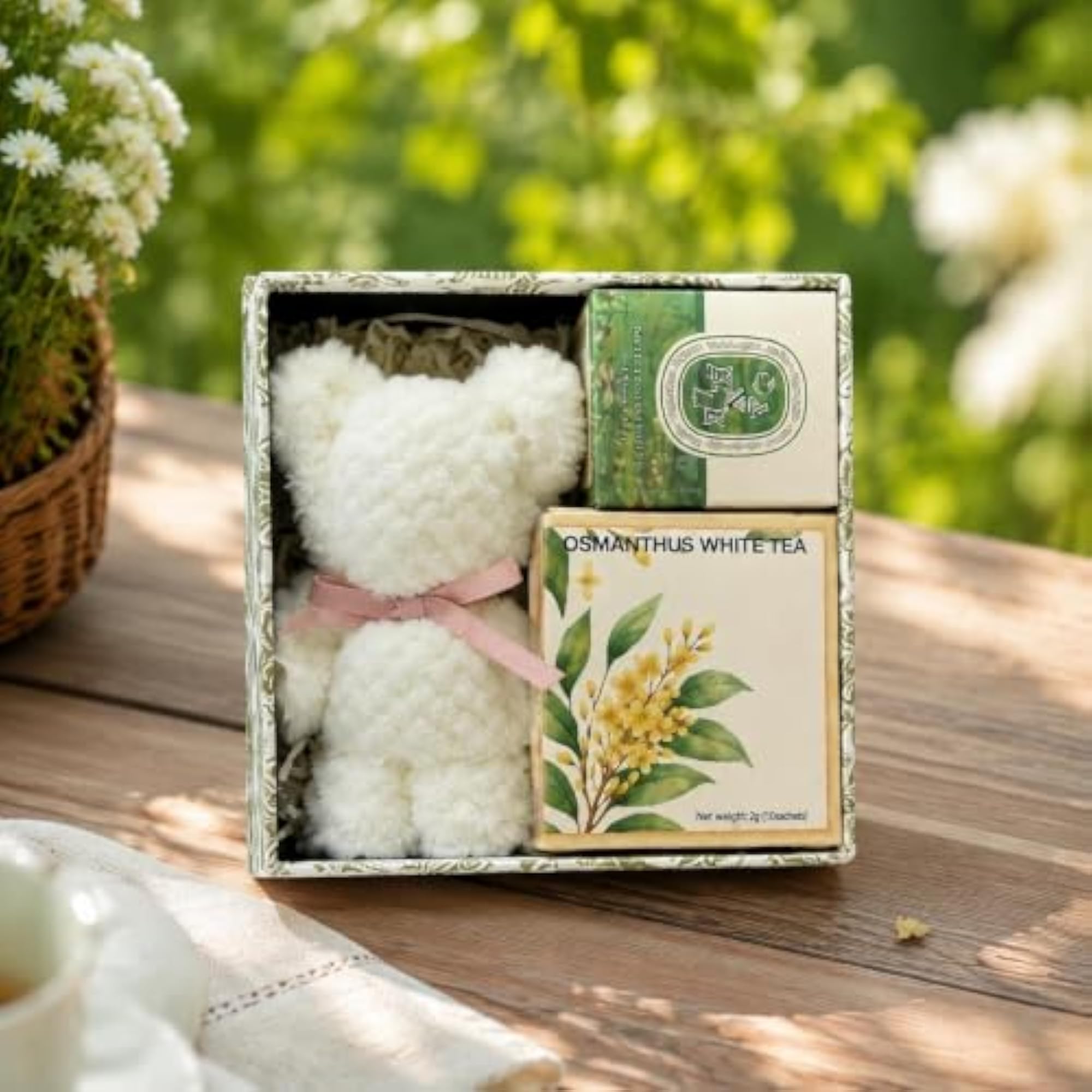 Green Square Forest-Themed Empty Gift Box, Birthday