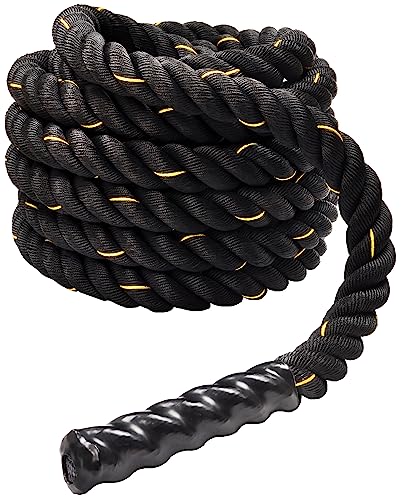 Fitvids Battle Rope 1.5Inch 2 Inch Diameter Poly Dacron 30 FT – 40 FT – 2-Inch, 40FT – Black