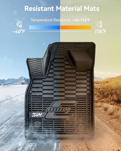 Image of 3W Floor Mats & Cargo Liner Fit for Ford Mustang Mach E 2021-2025 2026 TPE All Weather Custom Fit Floor Liner 1st 2nd Row and Trunk Mat Full Set Mats (Trunk Base Upper Only)