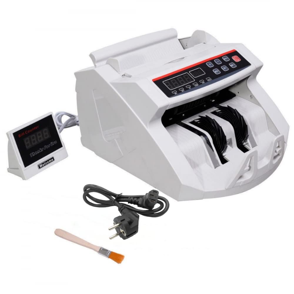 Mediawave Store - Conta Banconote Professionale con Rilevatore di Banconote False e Display Led, Contatore di Banconote per Tutte le Valute, Verifica Con Luce UV dei Falsi, 900 Banconote al Minuto