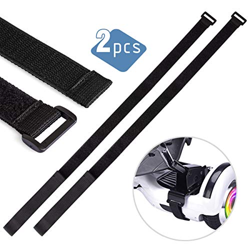 LIHAO 2pcs Sangle Câble pour Kart de Hoverboard, Attache-Câbles pour Overkart Overboard, Balance Boards, Set de Sangle Adhésive Auto-Agrippante (Noir 75 * 2.5cm)