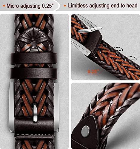 Image of Stretch Belt Men,Bulliant Mens Woven Stretch Braided Belt 1 3 /8