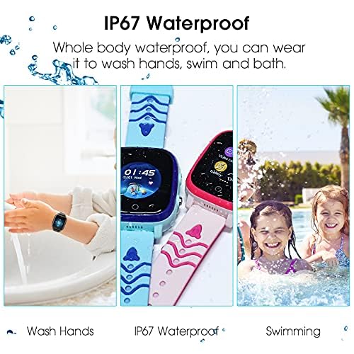 OKYUK 4G Kinder smartwatch, smartwatch Kinder mit GPS und Telefon,Armbanduhr Kinder Junge mädchen,mit Video Phone Call, Nachrichten, Schulmodus, SOS-Funktion, Kamera und Schrittzähler (T5 Schwarz)