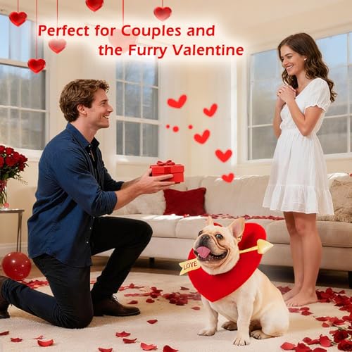 Disfraz para perro corazón rojo grande ajustable miniatura 6