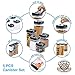 5 pc. Set Clear Food Containers w Airtight Lids Canisters for Kitchen & Pantry Storages - Storage for Cereal, Flour, Cooking - BPA-Free Plastic Black Lid by Guru Products
