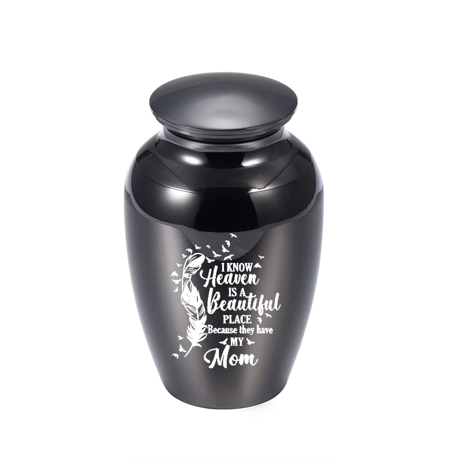 Porte cendres souvenir de prestige mini urne funéraire noire 70mm
