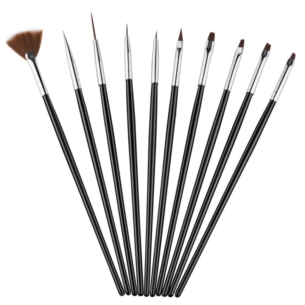 10Pcs/Set Acrylic DIY Painting Drawing Nail Art Pen Brush Gel Builder Line Manicure Tools