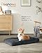 Feandrea Hundebett, Hundekissen, Flauschige Hundematte, Langer Plüsch, 95 x 60 cm, weiche Polsterung, maschinenwaschbar, multifunktional, dunkelgrau PGW202G02