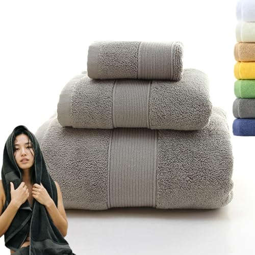 Onuia Towels 800 GSM Egyptian Cotton 2026 New 3 Packs Luxury Large Bath Towel Set Luxury Bath Towels Ultra Soft Absorbent Quick Dry Premium Hotel Bathroom Towels (Dark Gray)
