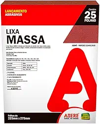 Folha Lixa massa Papel Vermelha Adere Lma100 225mmx275mm - 25 Folhas