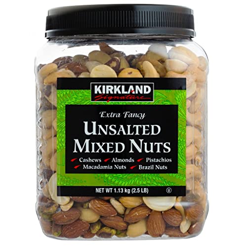 Kirkland Signature Qnkdqk Extra Fancy Unsalted Mixed Nuts 2.5 (Lb), 2 Pack Of 40 Ounce, 99451458768 #TOP4