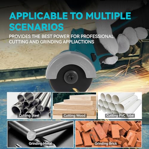 Battery Angle Grinder Cordless Cutter - 76 mm Forward/Reverse, With Max 20000 RPM Brushless Motor Metal Blades Cutting Discs 7 Battery Angle Grinder Cordless Cutter - 76 mm Forward/Reverse, With Max 20000 RPM Brushless Motor Metal Blades Cutting Discs - Image 7