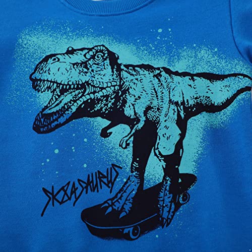 TTAO Kids Boys Girls Sweatshirt Toddler Crewneck Pullover Dinosaur Print Long Sleeve Sweater Casual Outfit3