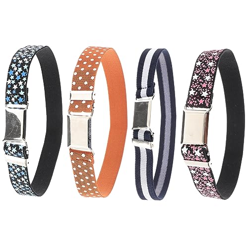 BESPORTBLE 4 pcs Elastic Waist Belts Stretchy Belts for Boys Jeans Accessories with Patterns Comfortable and Durable for Daily and Formal Wear