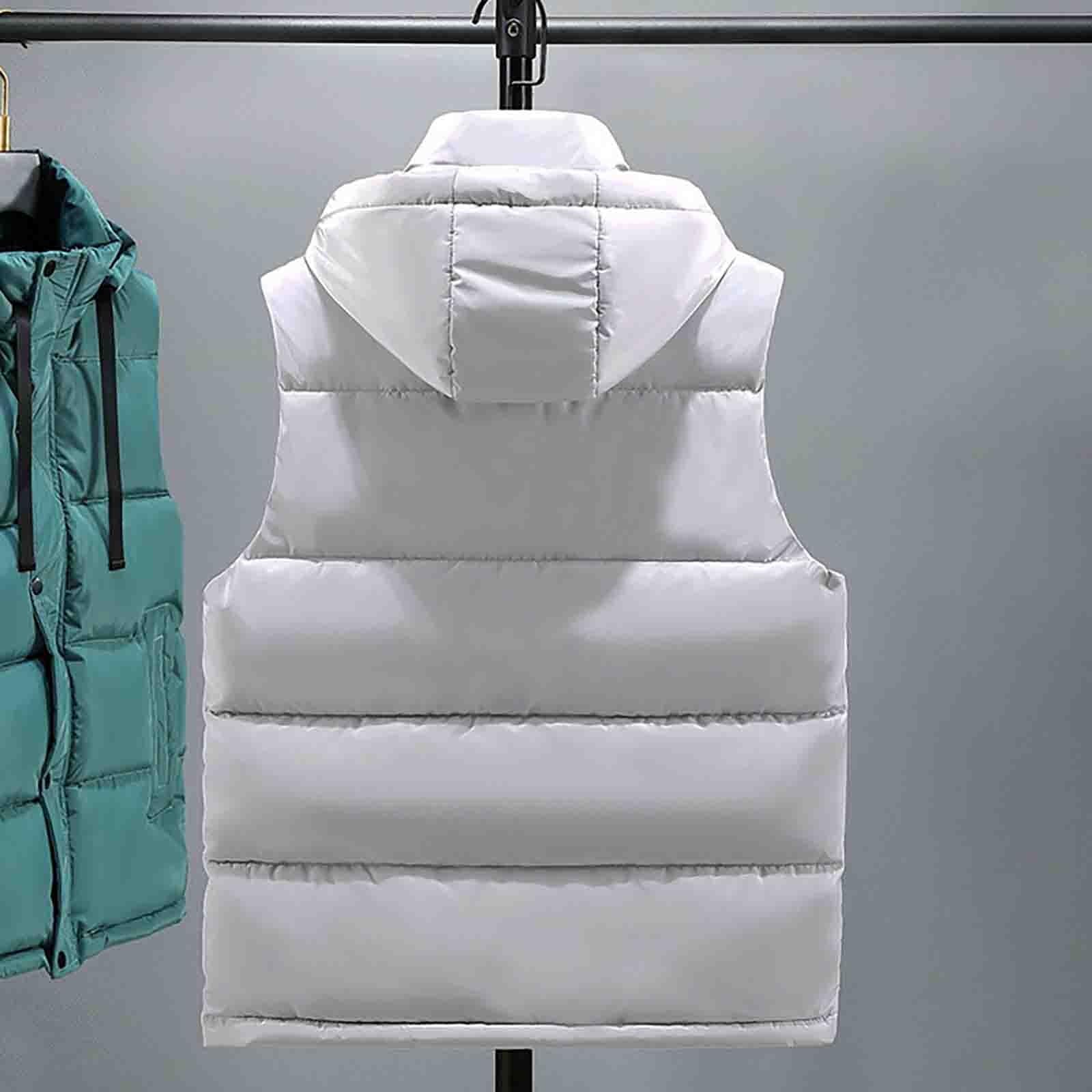 Gilet da uomo leggero, trapuntato, imbottito, senza maniche, con cappuccio, per golf, corsa, escursionismo, equitazione